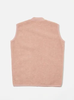Discount Zip Waistcoat In Pink Wool Fleece Men Fleece.