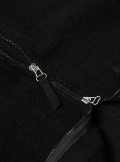 New Zip Waistcoat In Black Wool Fleece Men Fleece.
