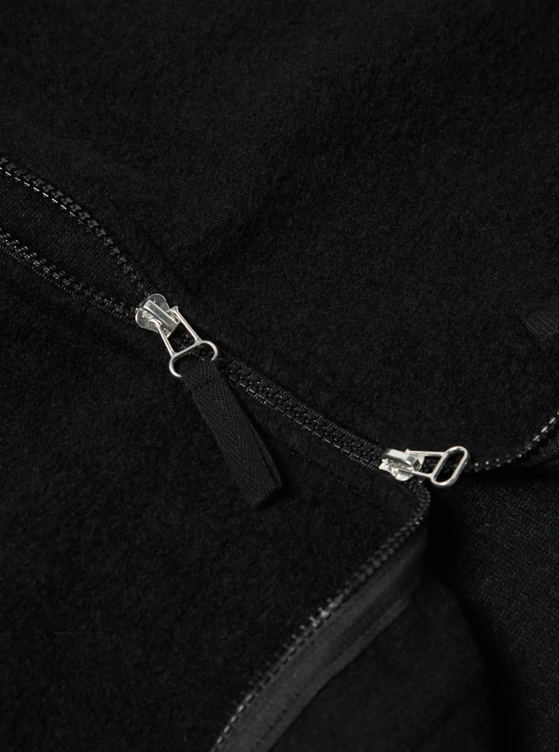 New Zip Waistcoat In Black Wool Fleece Men Fleece.
