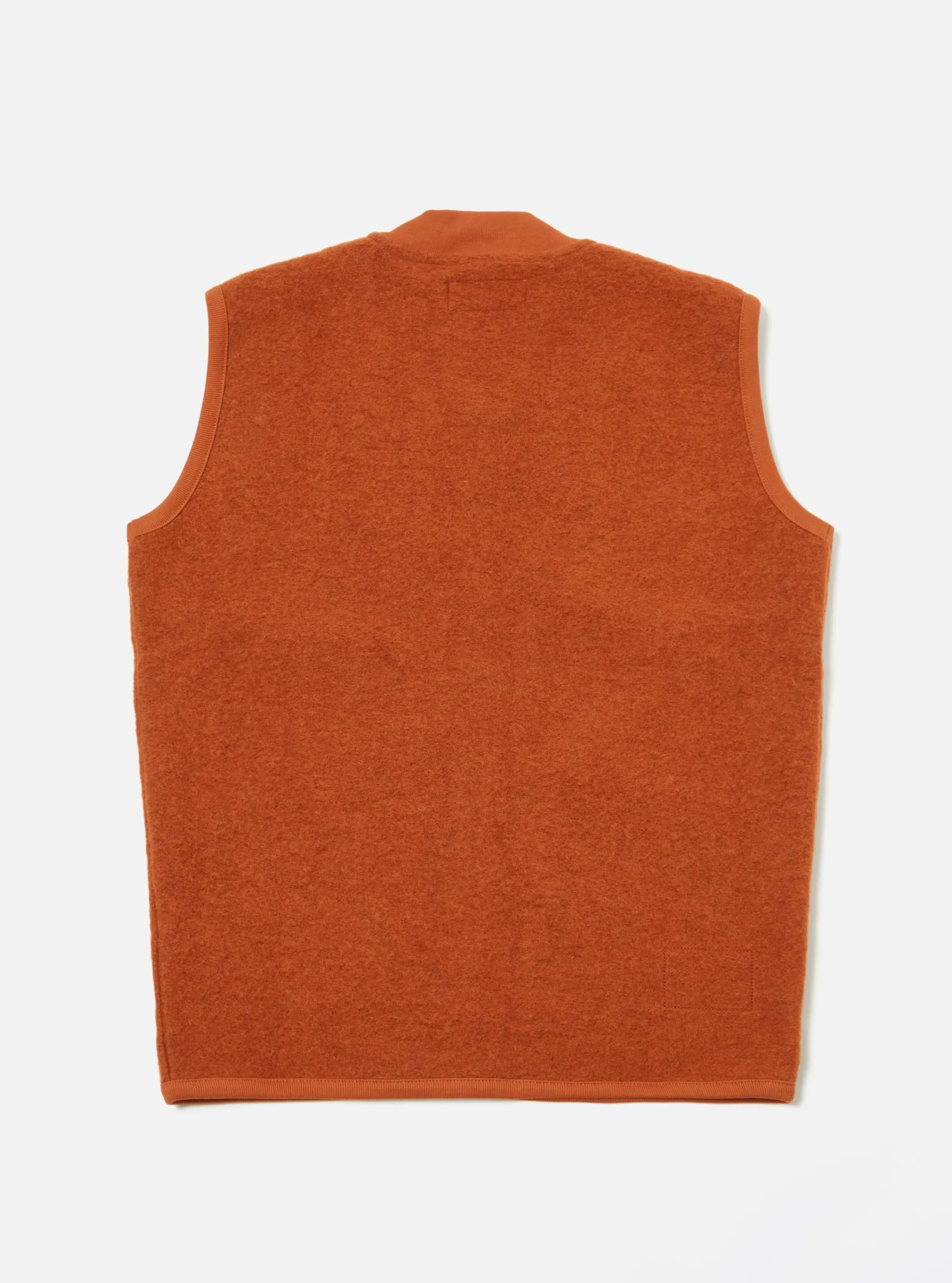Hot Zip Waistcoat In Orange Wool Fleece Men Fleece.