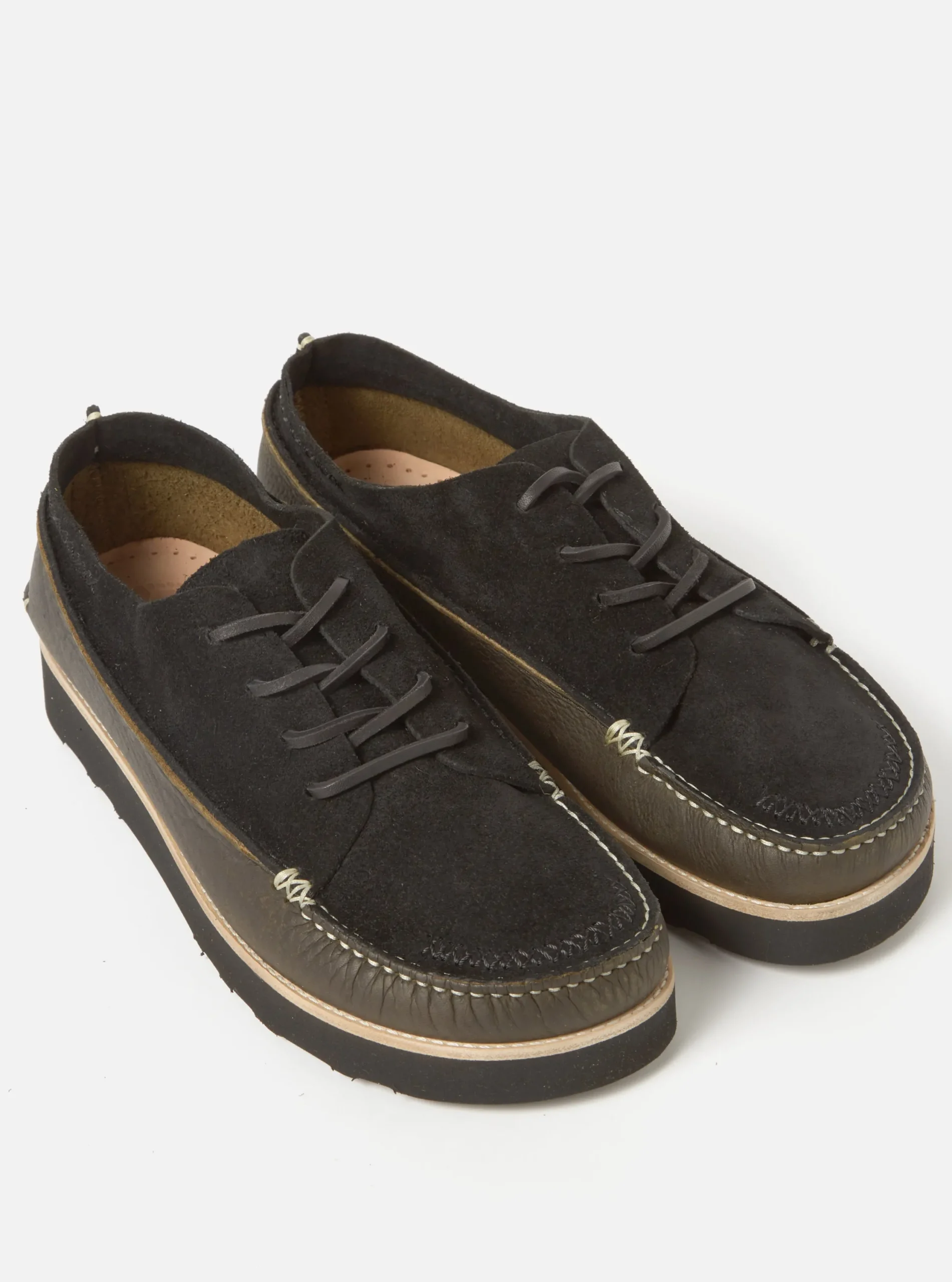 New Yogi X Finn In Black/Khaki Suede/Tumbled Leather Men Footwear.