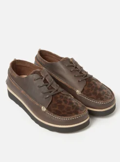 Shop Yogi X Finn In Dark Brown/Leopard Tumbled/Fur Leather Men Footwear.