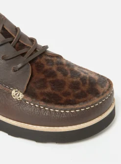 Shop Yogi X Finn In Dark Brown/Leopard Tumbled/Fur Leather Men Footwear.