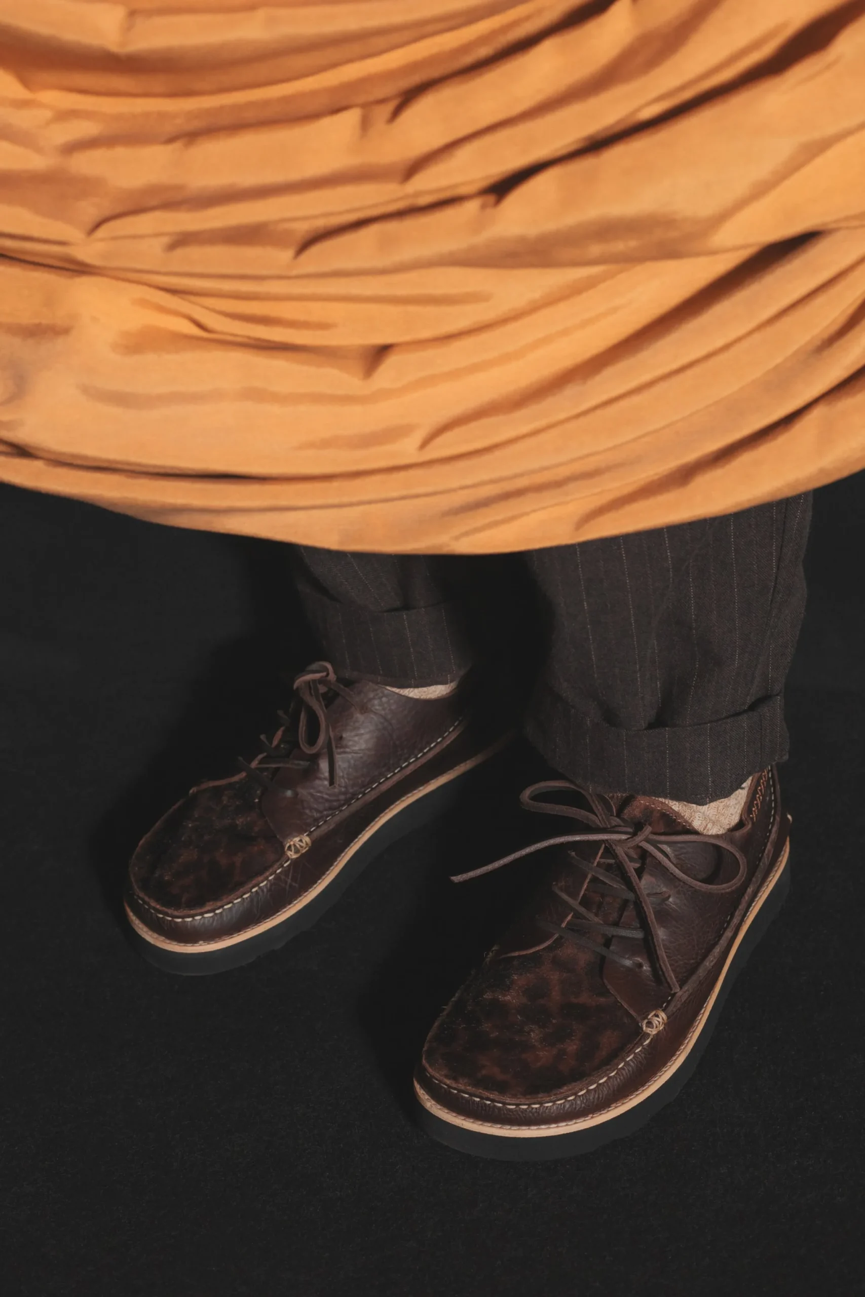 Shop Yogi X Finn In Dark Brown/Leopard Tumbled/Fur Leather Men Footwear.